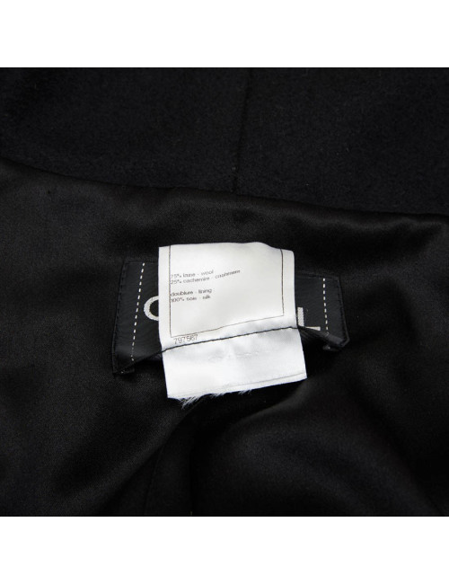 CHANEL T 34 Paris Shanghai Mid-length cape in black wool and cashmere size 34FR