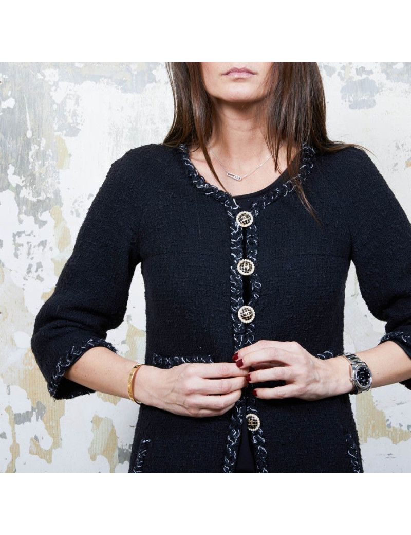 Veste CHANEL T 34 twedd noir 