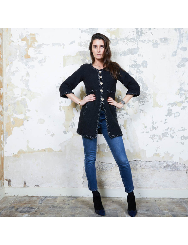 Veste CHANEL T 34 twedd noir 