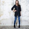 CHANEL iconic long jacket in black tweed size 34FR