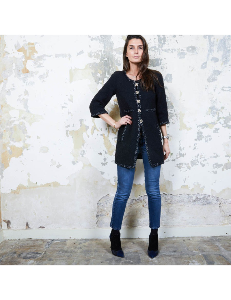 Veste CHANEL T 34 twedd noir 