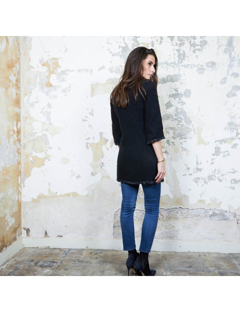 Veste CHANEL T 34 twedd noir 