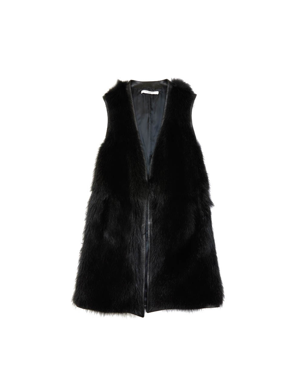 Veste longue t 40 GIVENCHY en fourrure et cuir noir