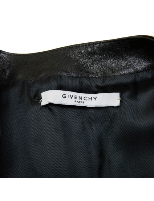 Veste longue t 40 GIVENCHY en fourrure et cuir noir