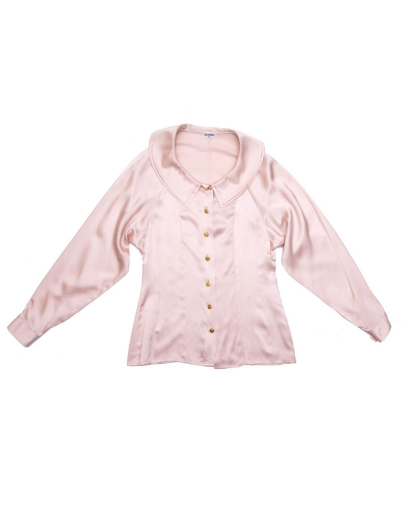 Blouse T  CHANEL soie rose Vintage