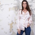 CHANEL vintage blouse in pale pink silk size 36EU