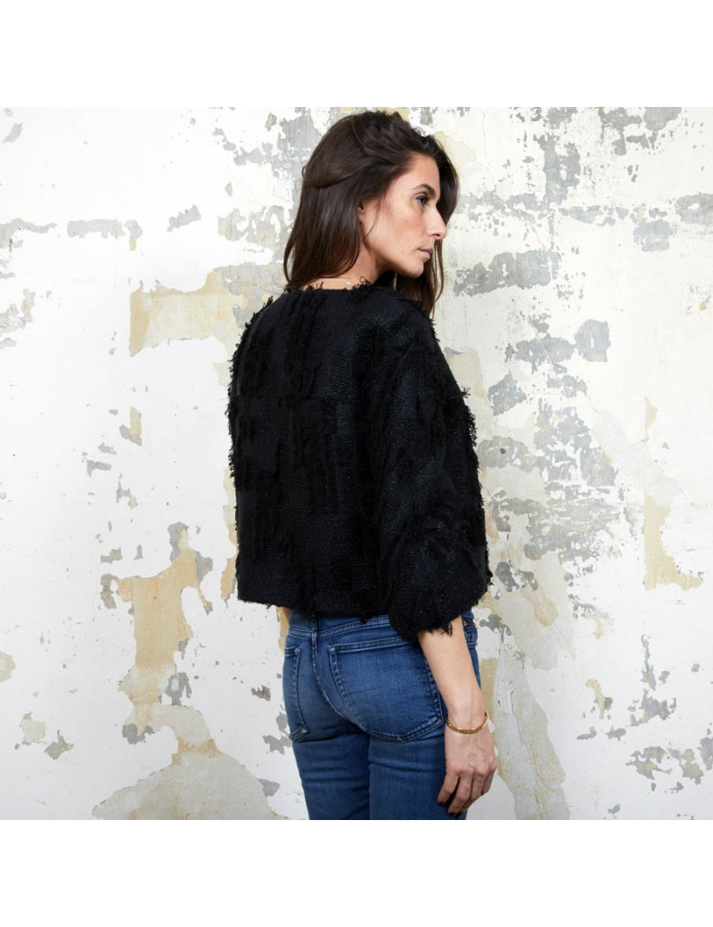 Veste courte T 38 CHANEL noir