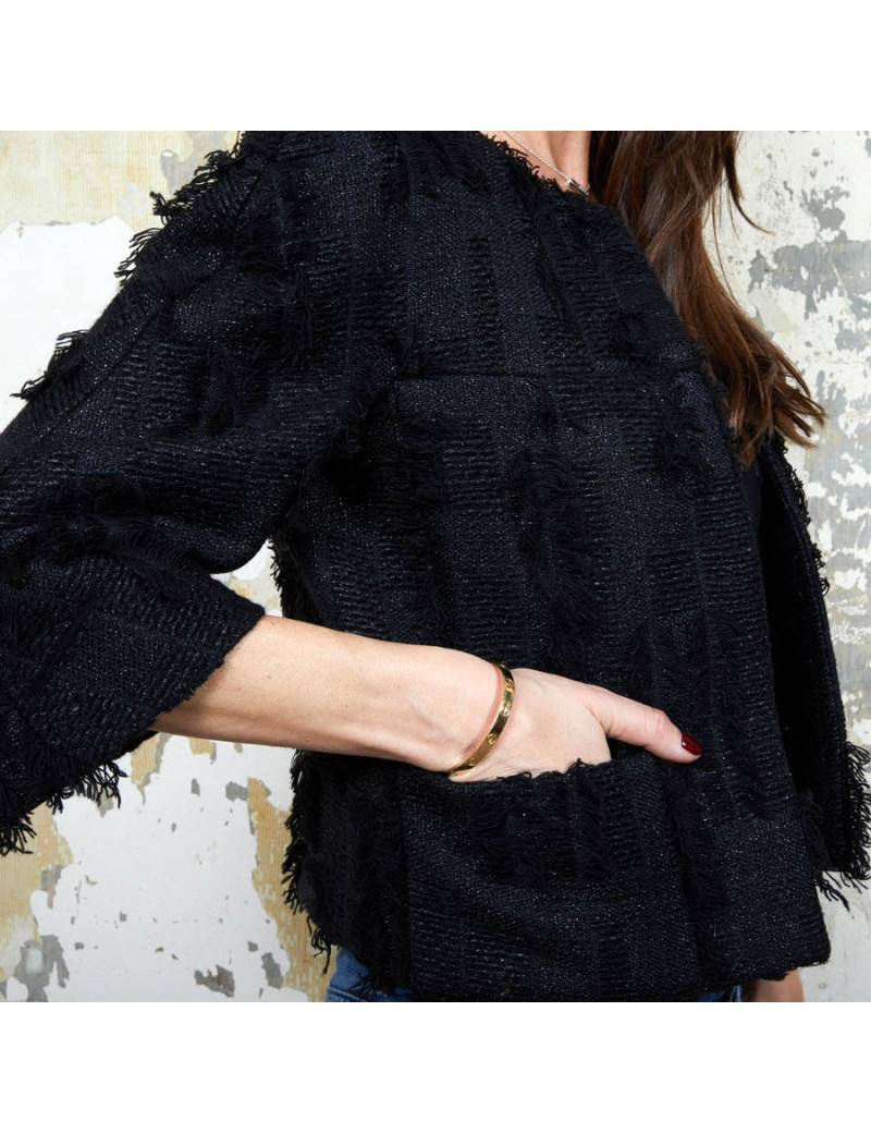 Veste courte T 38 CHANEL noir