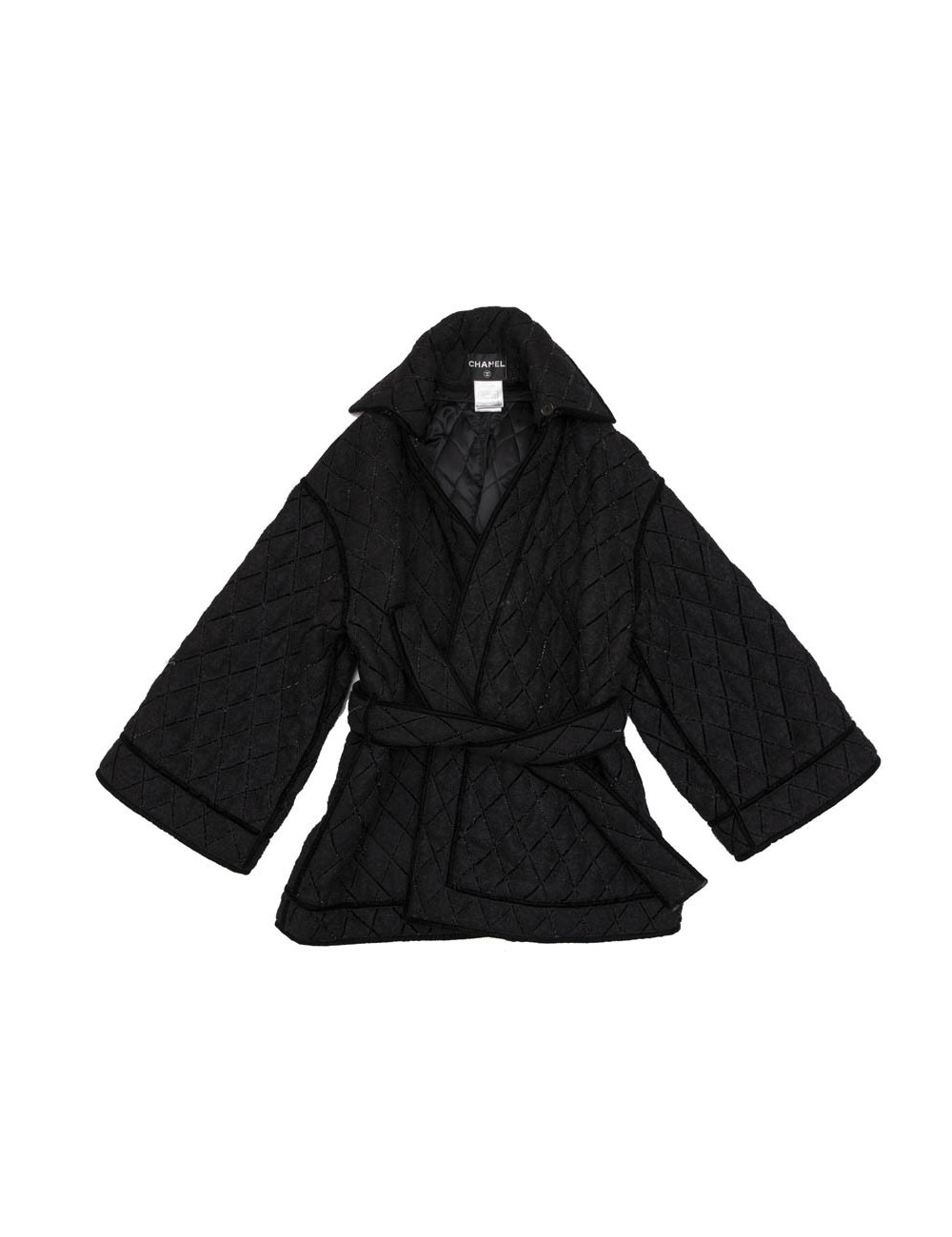 Caban T 38  CHANEL oversize matelassé laine bouillie  noire 