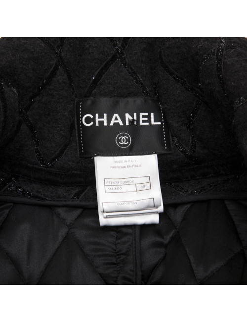 Caban T 38  CHANEL oversize matelassé laine bouillie  noire 