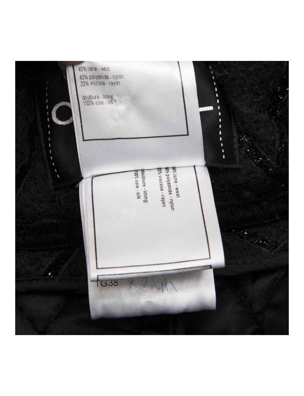 Caban T 38  CHANEL oversize matelassé laine bouillie  noire 