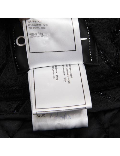 Caban T 38  CHANEL oversize matelassé laine bouillie  noire 