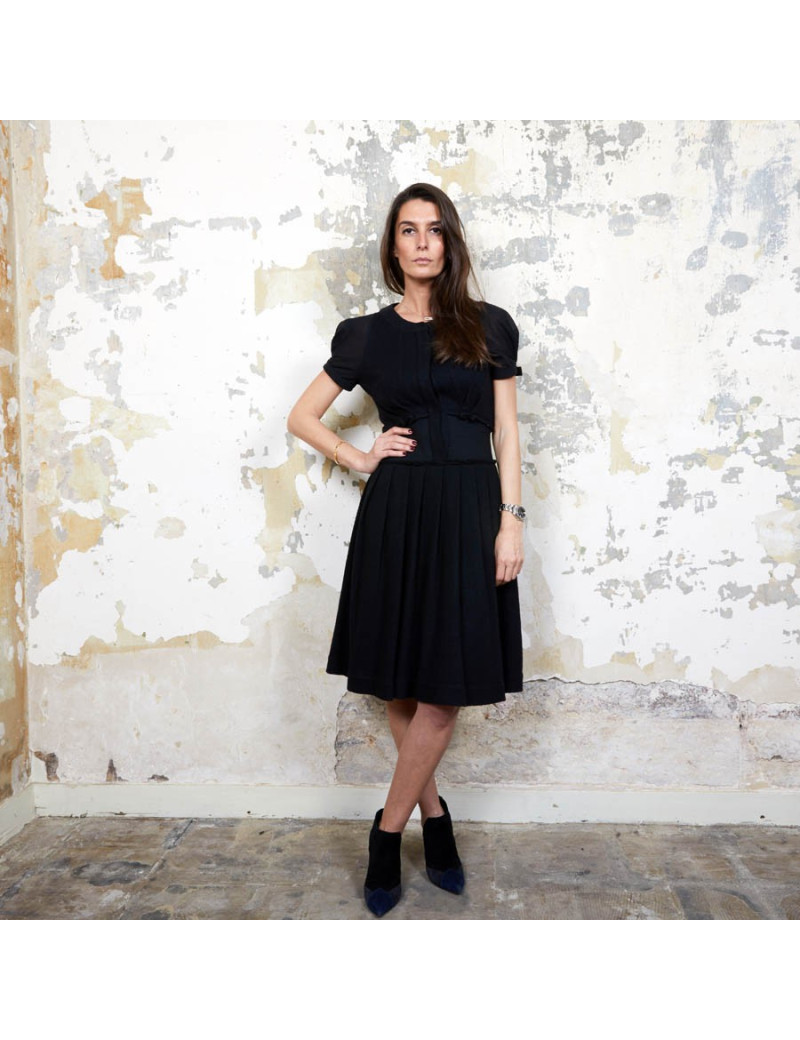 VIKTOR & ROLF T 40IT short sleeves dress in black wool