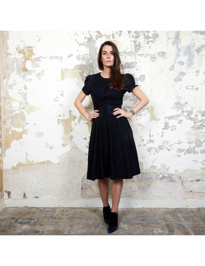 VIKTOR & ROLF T 40IT short sleeves dress in black wool
