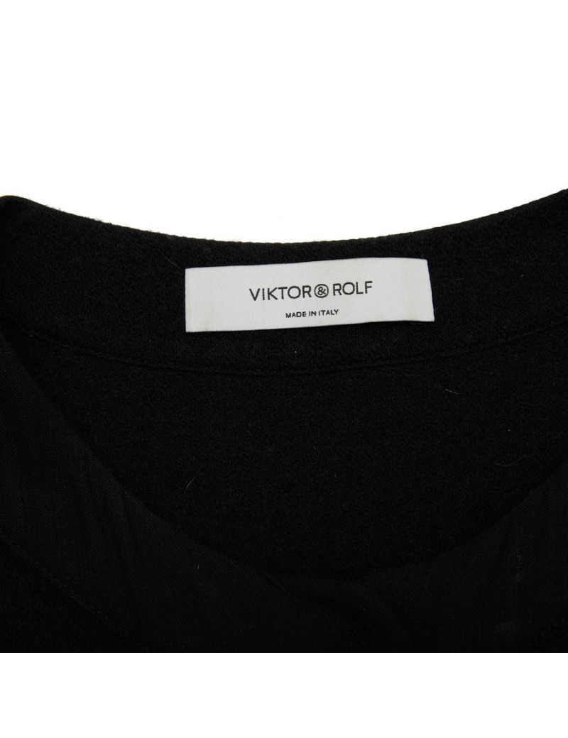 VIKTOR & ROLF T 40IT short sleeves dress in black wool