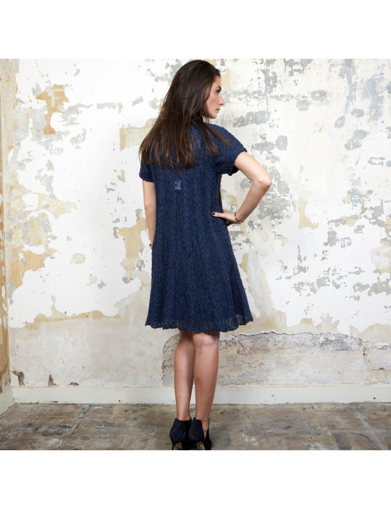 CHANEL blue alpaga knit dress size 36FR