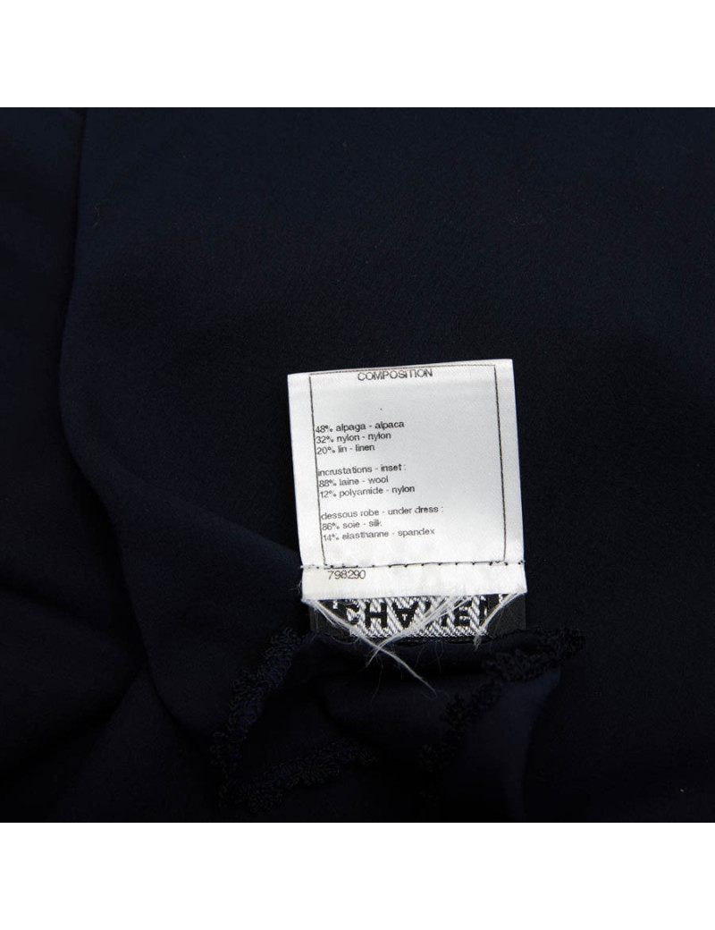 CHANEL blue alpaga knit dress size 36FR