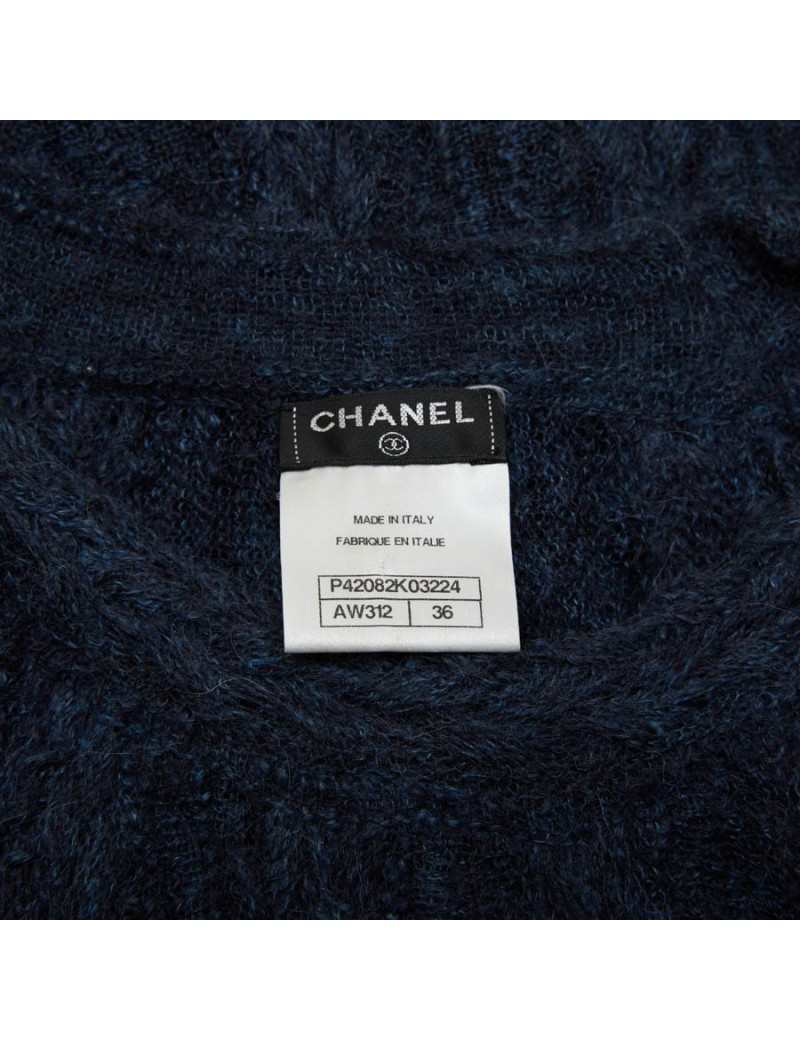 CHANEL blue alpaga knit dress size 36FR
