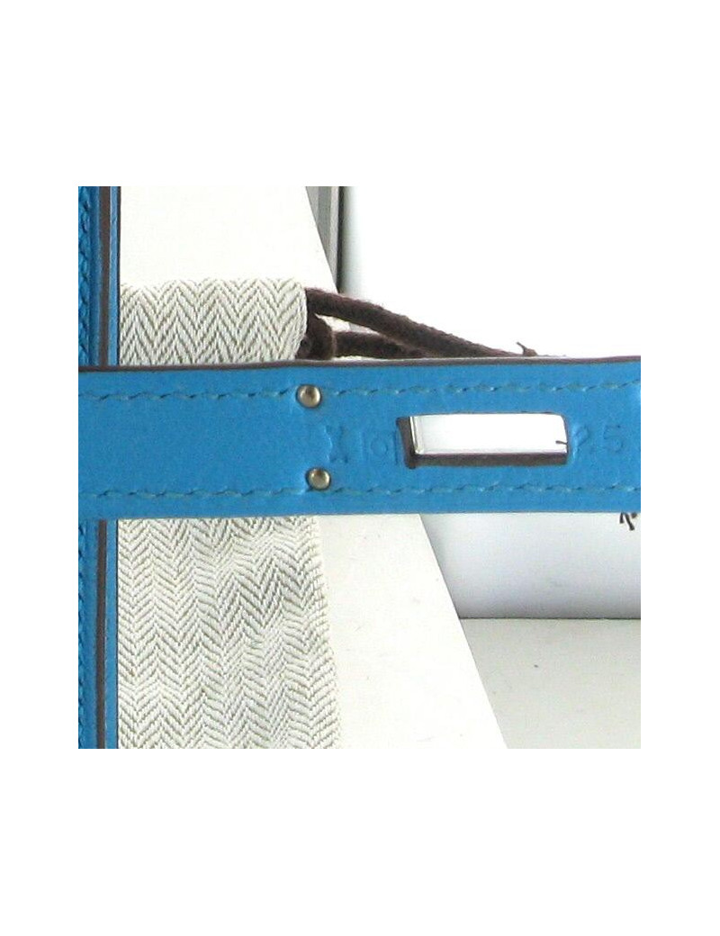 Pochette KELLY CUT  en chèvre calcutta bleu azteque