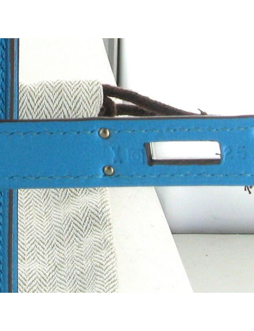 Pochette KELLY CUT  en chèvre calcutta bleu azteque