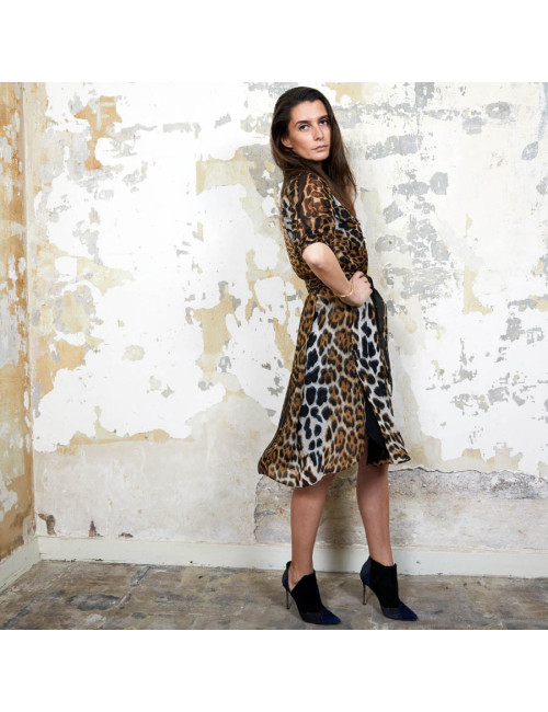 Robe YSL SAINT LAURENT T36 oie léopard
