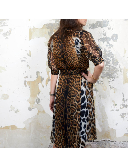 Robe YSL SAINT LAURENT T36 oie léopard