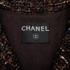 CHANEL T40 jacket in brown tweed and black shiny threads
