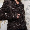 CHANEL T40 jacket in brown tweed and black shiny threads
