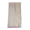CHANEL shawl with small fringes in pink and white cotton and silk