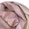Châle CHANEL à petites franges en coton et soie rose et blanc