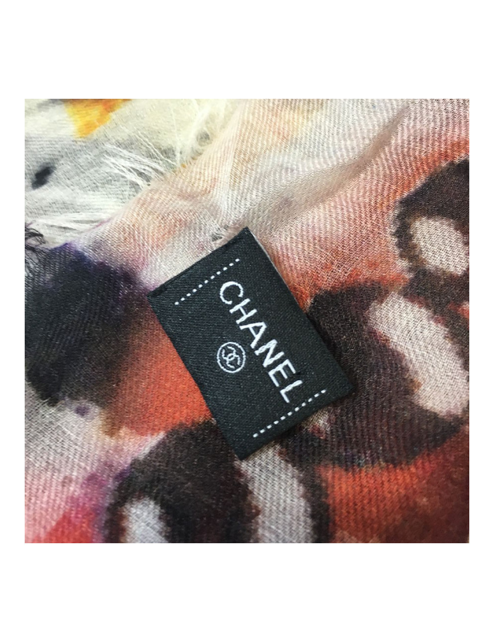 CHANEL graffiti shawl in multicolored cashmere