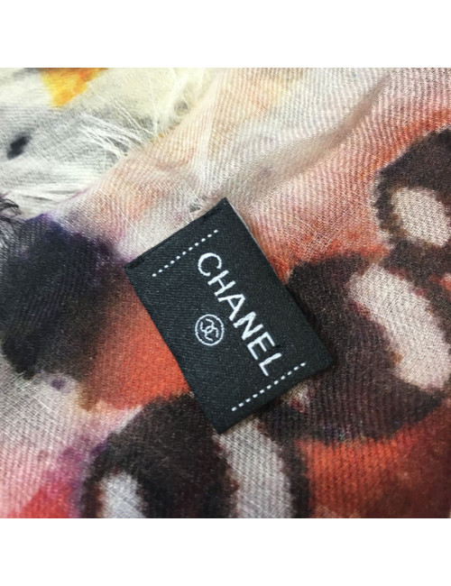 CHANEL graffiti shawl in multicolored cashmere