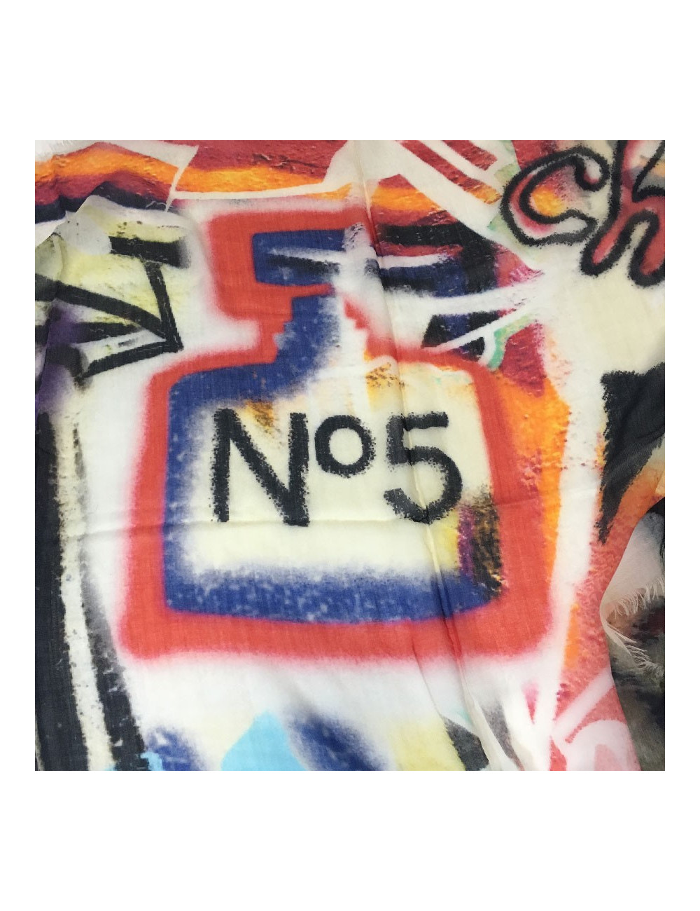 CHANEL graffiti shawl in multicolored cashmere
