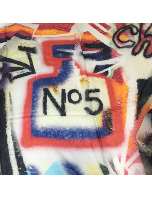 CHANEL graffiti shawl in multicolored cashmere