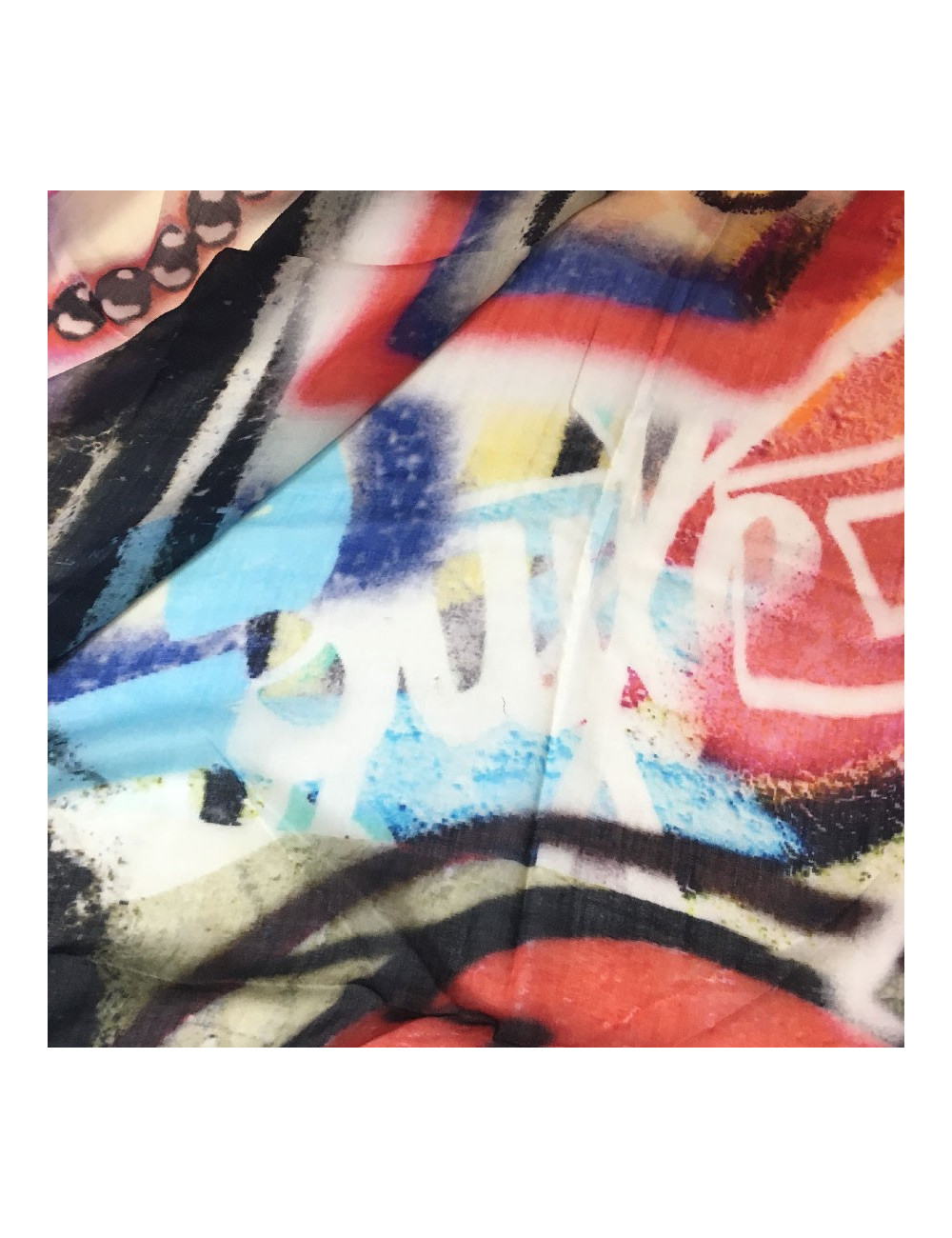 CHANEL graffiti shawl in multicolored cashmere