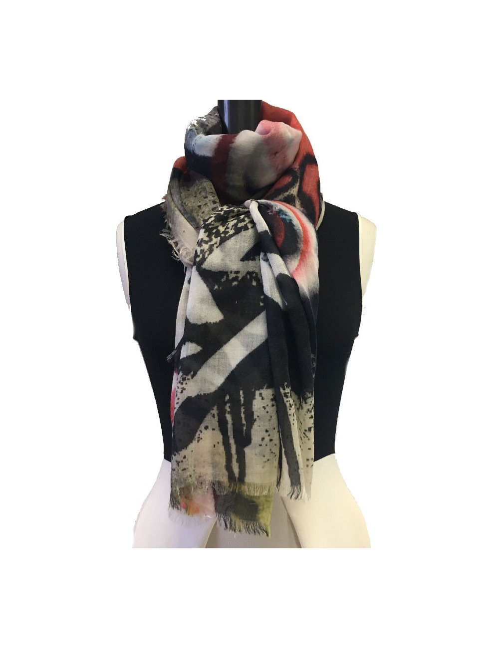 CHANEL graffiti shawl in multicolored cashmere