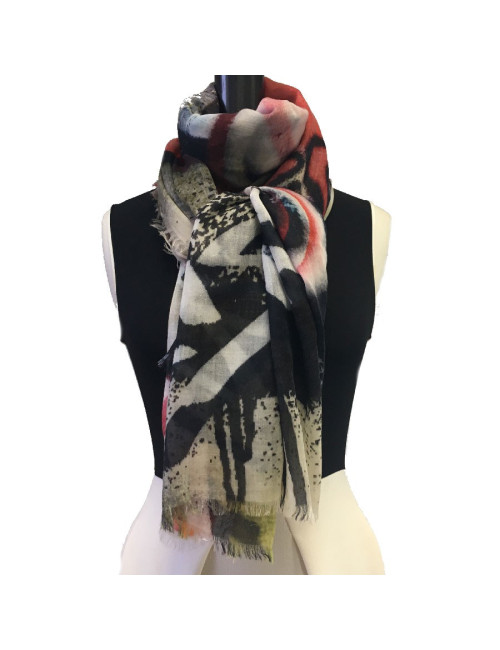 CHANEL graffiti shawl in multicolored cashmere