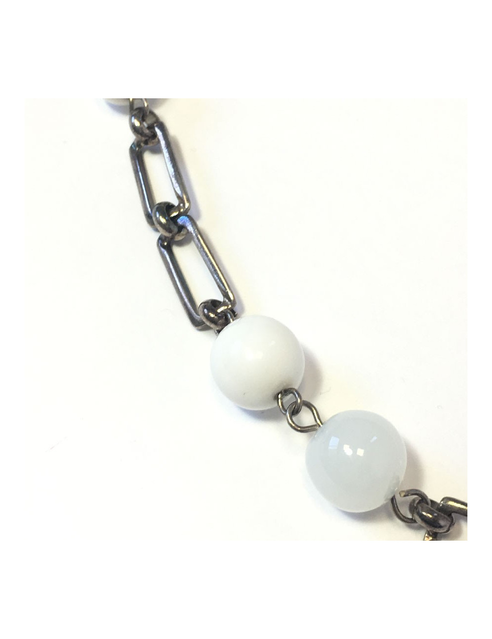 CHANEL necklace belt in white and transparent molten glass