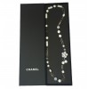 CHANEL necklace belt in white and transparent molten glass