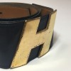 HERMES vintage belt in navy leather