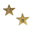 CHANEL star clip-on earrings in gilded metal and coral enamel