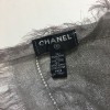 CHANEL shawl in grey modal, silk and cupro with silver threads