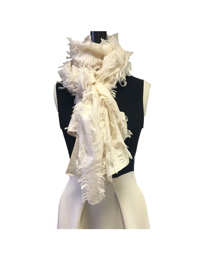  Etole CHLOE en laine et soie écru