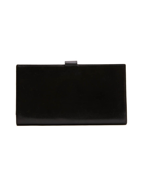 Pochette HERMES cuir lisse noir vintage