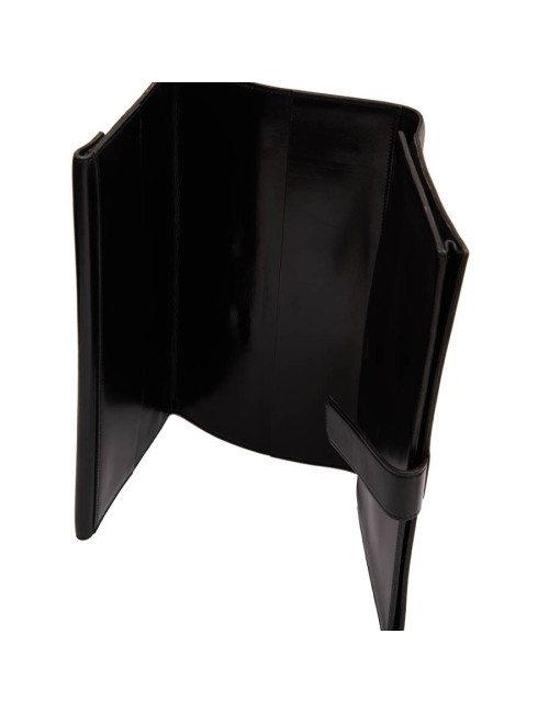 Pochette HERMES cuir lisse noir vintage