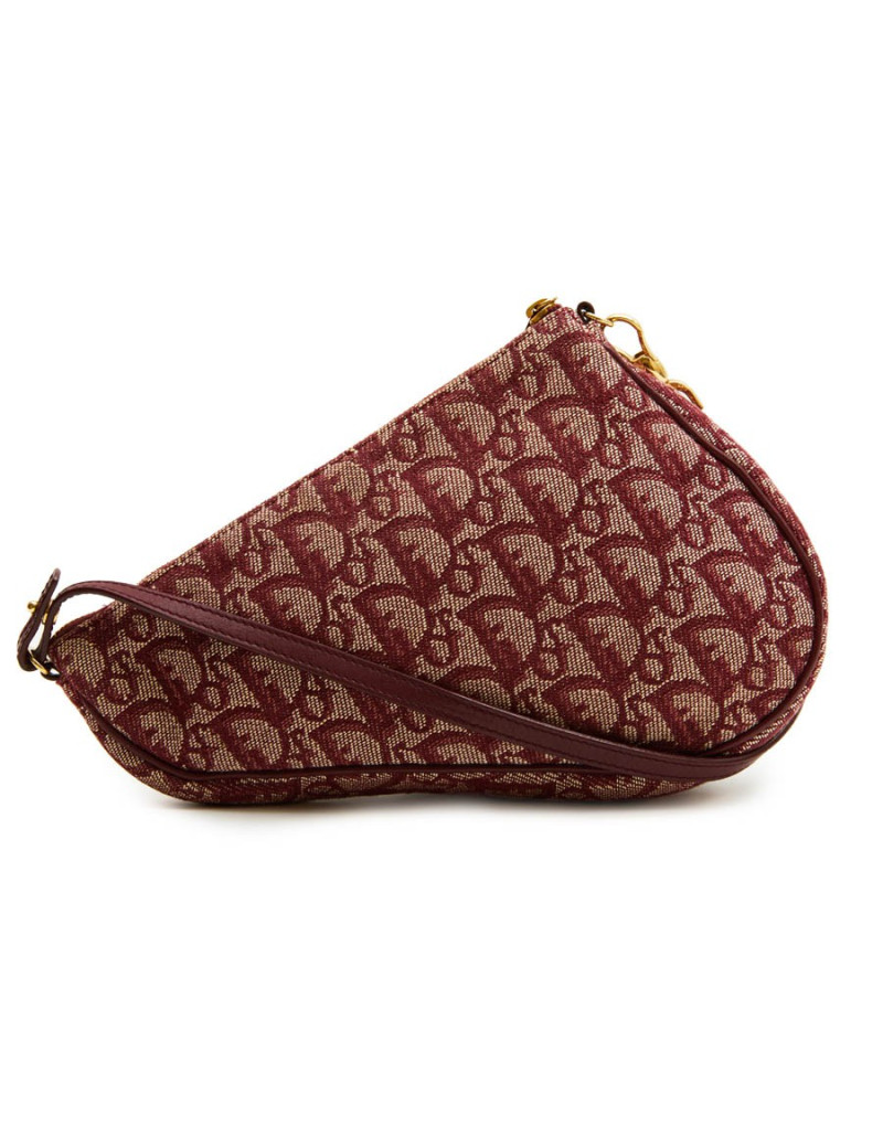CHRISTIAN DIOR 'Saddle' Bag in bordeaux monogram canvas