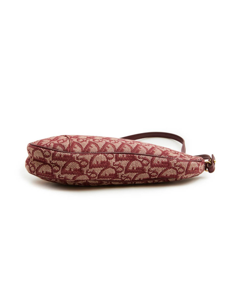 CHRISTIAN DIOR 'Saddle' Bag in bordeaux monogram canvas