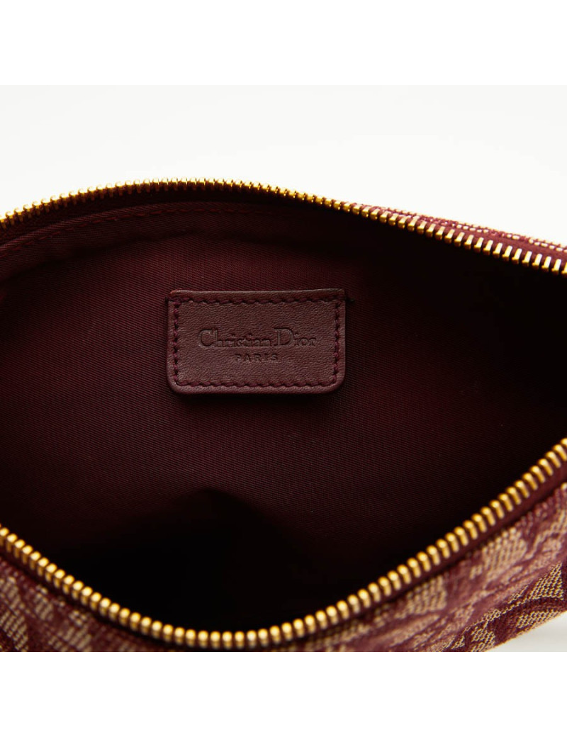 CHRISTIAN DIOR 'Saddle' Bag in bordeaux monogram canvas