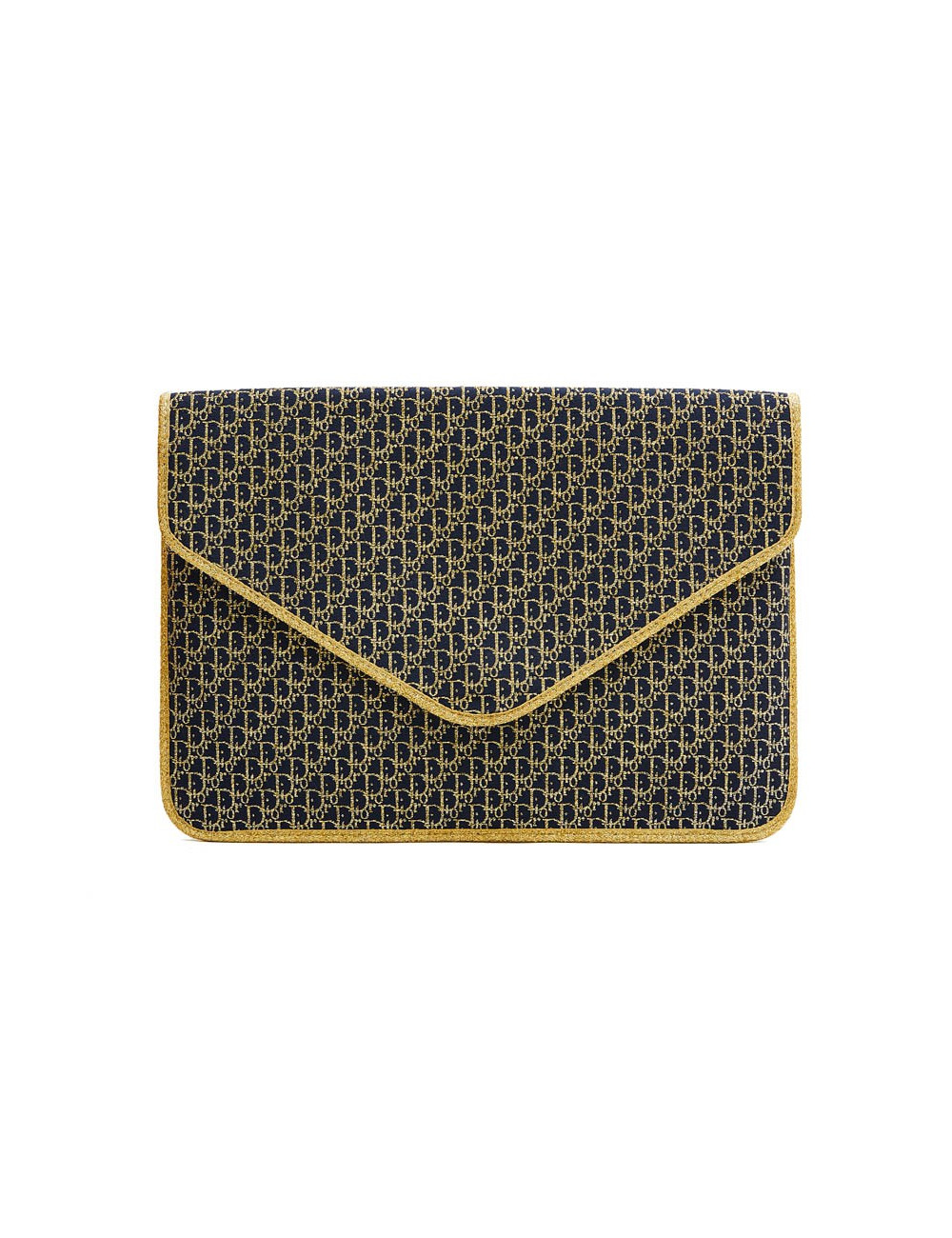 Pochette CHRISTIAN DIOR monogram doré et bleu marine