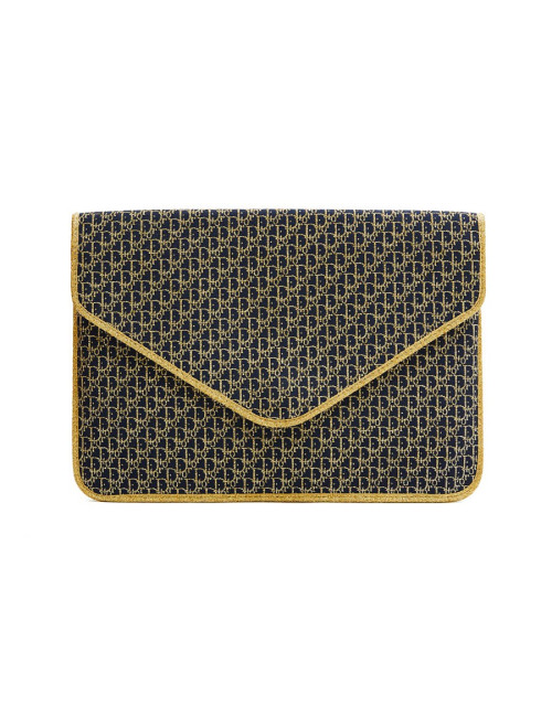 Pochette CHRISTIAN DIOR monogram doré et bleu marine